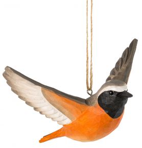 Wildlife Garden Decobird Flying Common Redstart hand carved