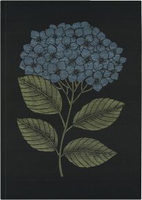 Ekelund Summer hydrangea tea towel (oeko-tex) black, blue