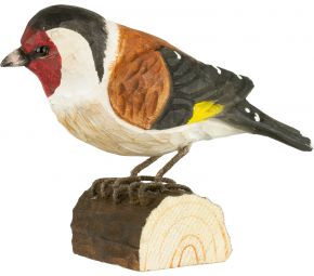 Wildlife Garden DecoBird goldfinch hand carved