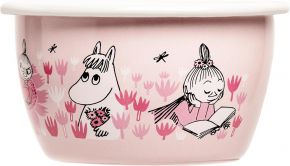 Muurla Moomin day in the garden girl bowl enamel 0.3 l pink, white, black