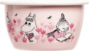 Muurla Moomins day in the garden girl bowl enamel 0.3 l pink, white, black