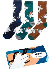 Nordicbuddies Men socks size EU 40-45 gift box 3 pcs Moomin GB01-C