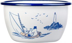 Muurla Moomins Sailor bowl 0.6 l enamel white, blue