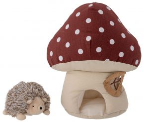 Bloomingville Mini cuddly toy hedgehog with mushroom house 2 pcs height 29 cm, width 15 cm, length 2