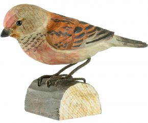 Wildlife Garden Decobird Common Linnet hand carved