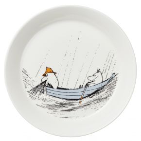 Moomin by Arabia Moomins True to its origin Plate Ø 19 cm black, white