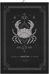 Ekeklund Zodiac Signs Cancer tea towel (oeko-tex) 48x70 cm black, grey