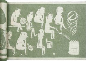 Lapuan Kankurit Miesten (men) Sauna seat cover 46x60 cm linen green