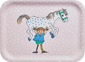 Muurla Pippi Longstocking Pippi & the Horse tray 20x27 cm pink, multicolored