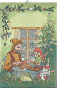 Ekelund Pettson & Findus Christmas craft tea towel (oeko-tex) 40x60 cm