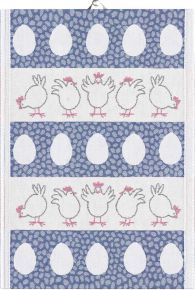 Ekeklund Easter Fun tea towel (eco-tex) 35x50 cm blue, white, red