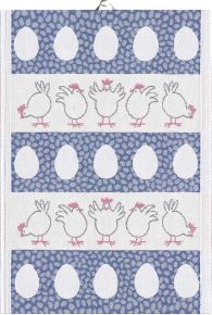 Ekeklund Easter Fun tea towel (oeko-tex) 35x50 cm blue, white, red