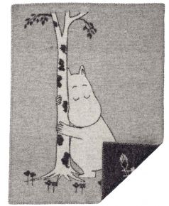 Klippan Moomins hug a tree Baby woollen blanket 65x90 cm(oeko-tex) grey, white