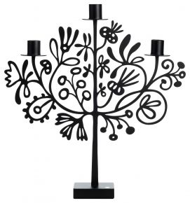 Bengt & Lotta Lace candelabra 3 flame height 37 cm black