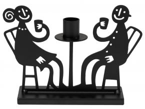 Bengt & Lotta Fika candlestick height 14.5 cm black