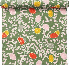 Klippan Berries table runner (eco-tex) 45x150 cm green, pink, yellow, red