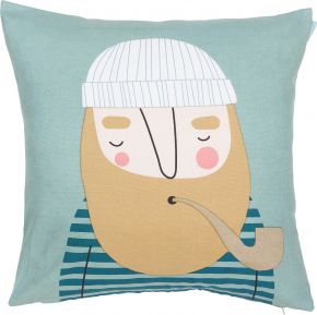 Spira of Sweden Kompiskudde Ebbot cushion cover (oeko-tex) 47x47 cm blue, yellow, beige, pink, white