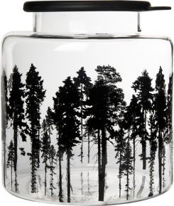 Muurla Nordic Forest tin with silicone lid 3 l black, clear