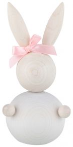 Aarikka Easter bunny woman with bow in hair height 16 cm cream white, gray