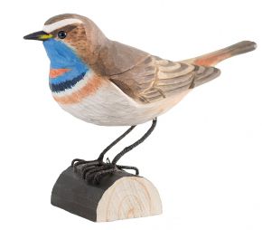 Wildlife Garden Decobird bluethroat hand carved