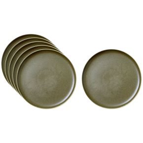 Studio Round North plate Ø 27 cm matt white, matt coloured moss 6 pcs