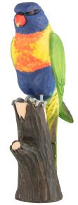 Wildlife Garden Decobird rainbow lorikeet hand carved