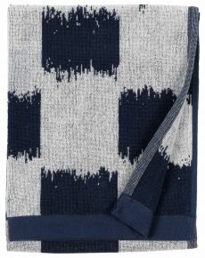 Marimekko Ostjakki (Khanty) towel 50x70 cm dark blue, cream white