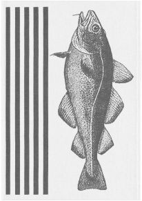 Ekelund Maritim cod tea towel (oeko-tex) black, white