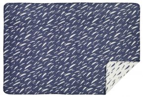 Kauniste Tuisku Merino woollen blanket 130x180 cm dark blue, natural white