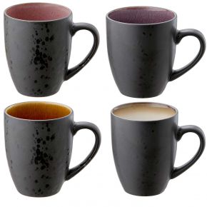 Bitz Stoneware cup / mug 0.3 l with handle set 4 pcs