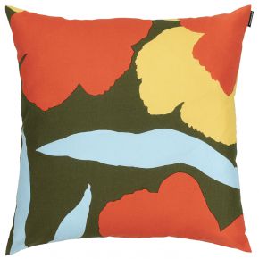 Marimekko Malvikki (Poplar) cushion cover 45x45 cm dark green, orange, yellow