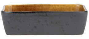 Bitz Stoneware oven dish 17x30 cm black, amber