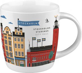 Citronelles Stockholm City cup / mug 0.4 l white, multicolored