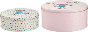 Muurla Pippi Longstocking Hoppsansa & Pippi & the Horse cookie box set of 2 white, pink, multicolore