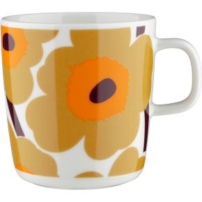 Marimekko Unikko Oiva cup / mug 0.4 l cream, caramel, orange