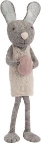 Gry & Sif Easter bunny with dress & egg height 60 cm grey, light grey, lavender