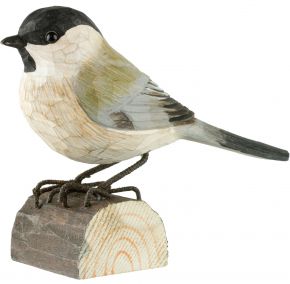 Wildlife Garden DecoBird marsh tit hand carved