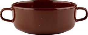 Marimekko Oiva soup cup / bowl with handles 0.5 l brown red