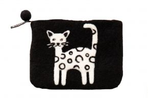 Klippan Cat felted wallet 10x14 cm handmade