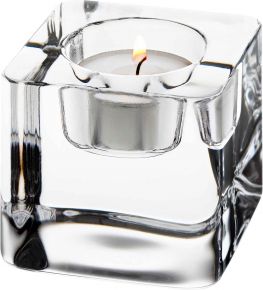 Orrefors Ice Cube votive height 6.5 cm clear