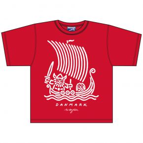 Bo Bendixen Unisex kids T-Shirt red Viking Ship