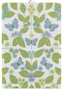Ekelund Spring butterfly dream tea towel (oeko-tex) 35x50 cm green, blue, white