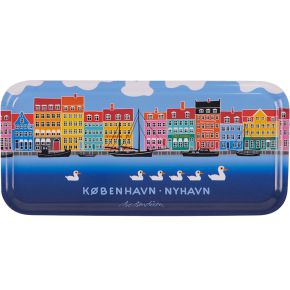 Bo Bendixen tray 15x32 cm blue, multicolored Nyhavn