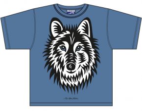 Bo Bendixen Unisex kids T-Shirt blue Wolf