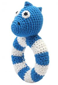 Naturezoo Crocheted Rattle Dino blau