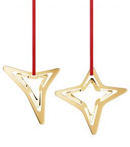 Georg Jensen Christmas 2021 Holiday tree ornament three & four point Star gold