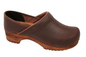 Sanita Ladies Clogs wood closed antique brown Julie