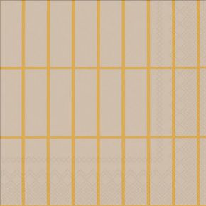 Marimekko Tiiliskivi (brick) paper napkin 33x33 cm 20 pcs linen, gold