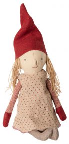 Maileg winter friends Pixy / elf girl height 32 cm dress / red cap