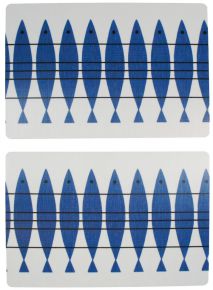 Almedahls Sill breakfast board 12x18 cm blue, white 2 pcs